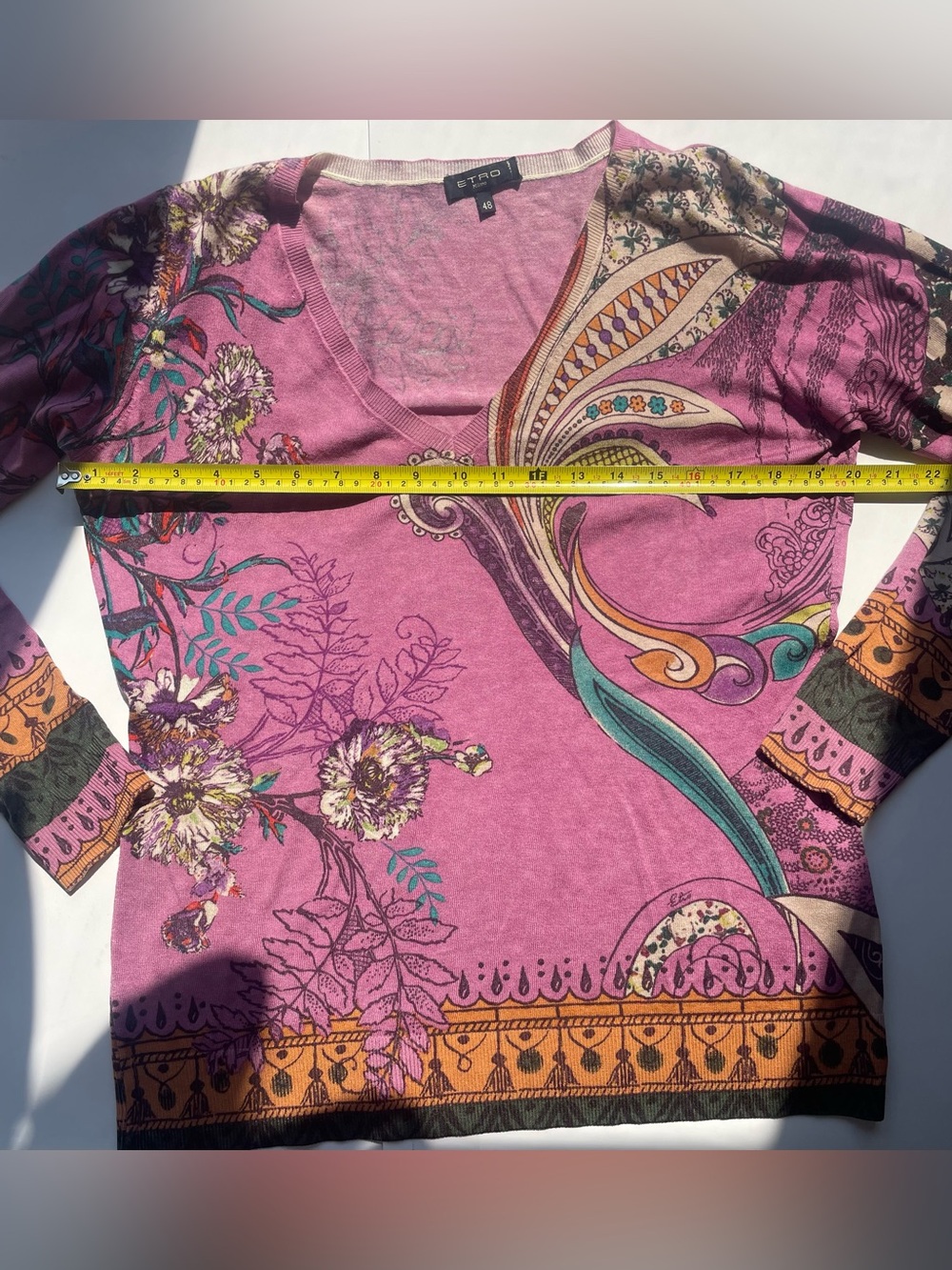 ETRO Silk & Cashmere Paisley Sweater | Made in Italy | Size 48 - Picture 5 of 8